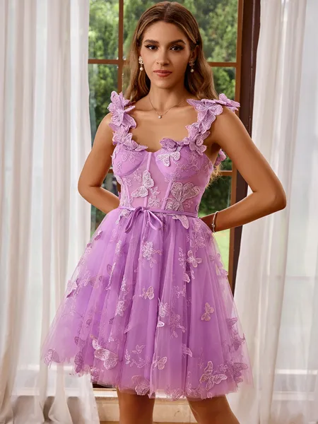 A-line Pretty Straps Tulle...