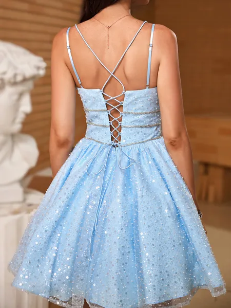 Elegant A-line V-Neck...