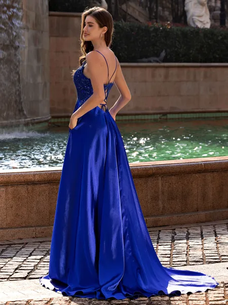 Gracious A-line V-Neck...