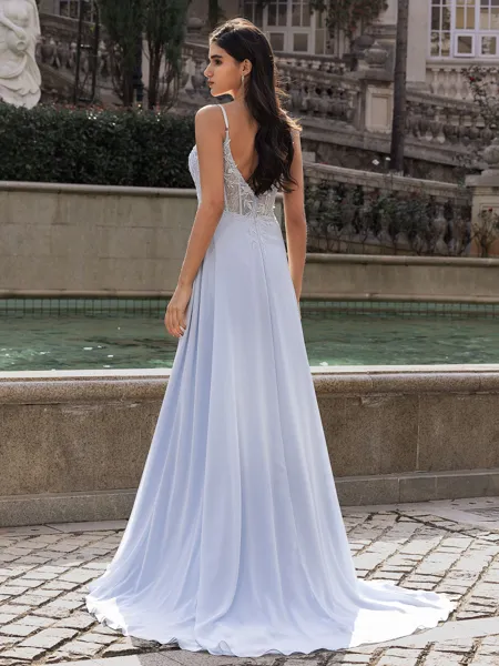 Extravagant A-line V-Neck...