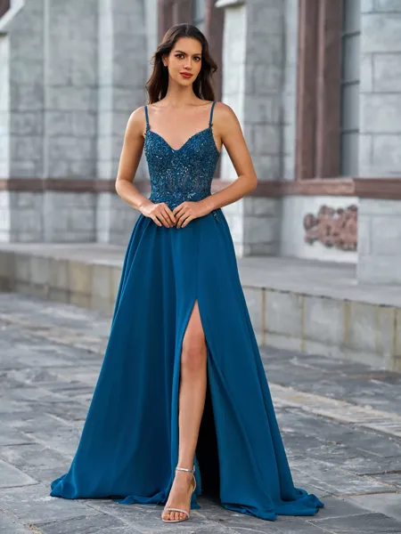 Stylish A-line V-Neck...