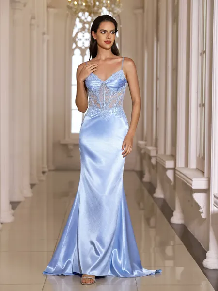 Stunning Sheath V-Neck...