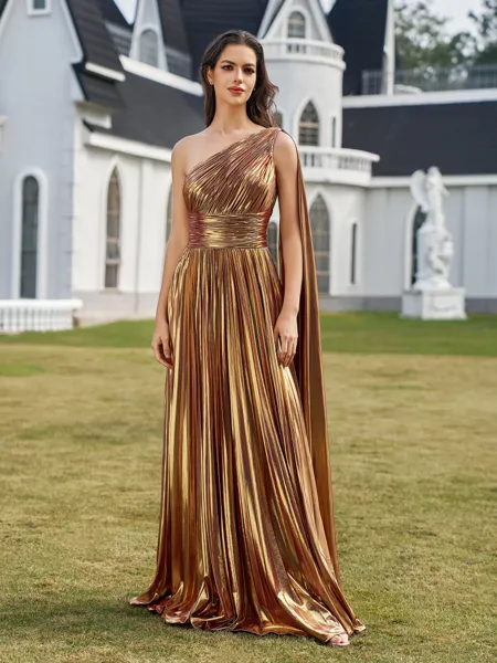 Noble A-line One-Shoulder...