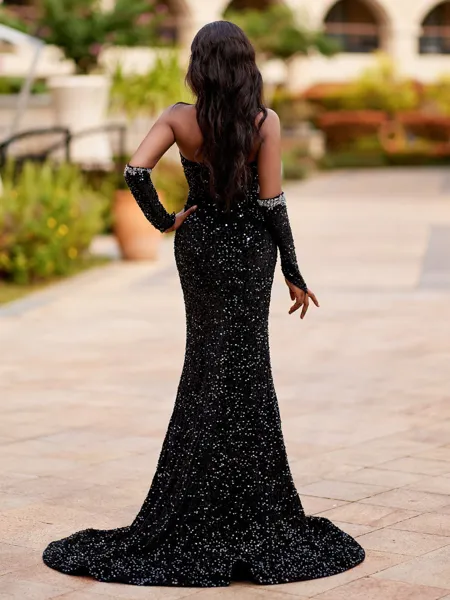 Luxurious Sheath V-Neck...