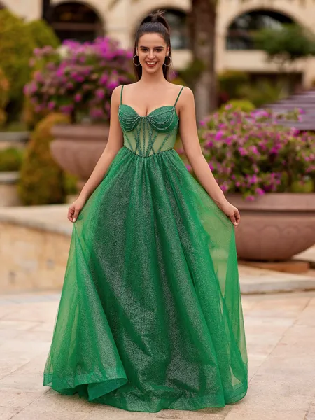 Stunning A-line Spaghetti...