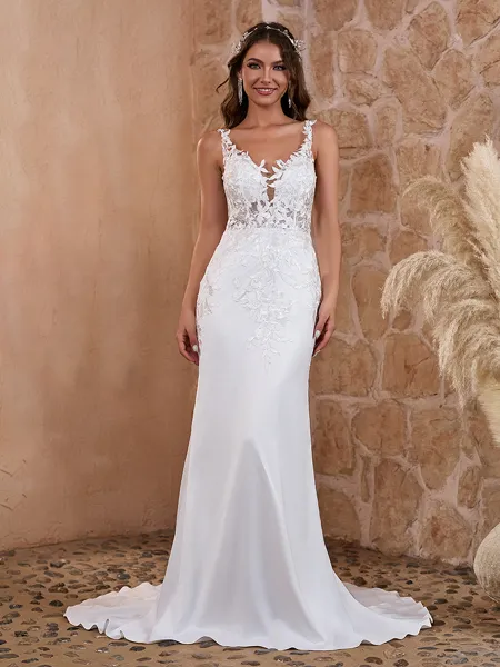 Classy Sheath/Column V-neck...