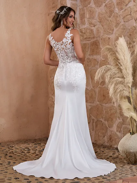 Classy Sheath/Column V-neck...