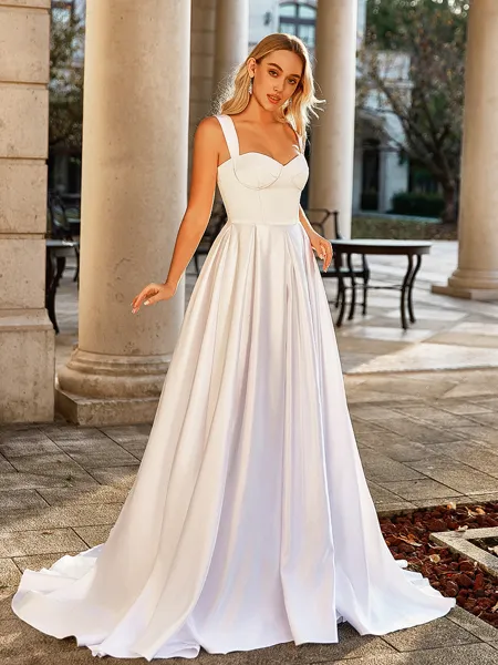 Flowing A-line Straps Sweep...