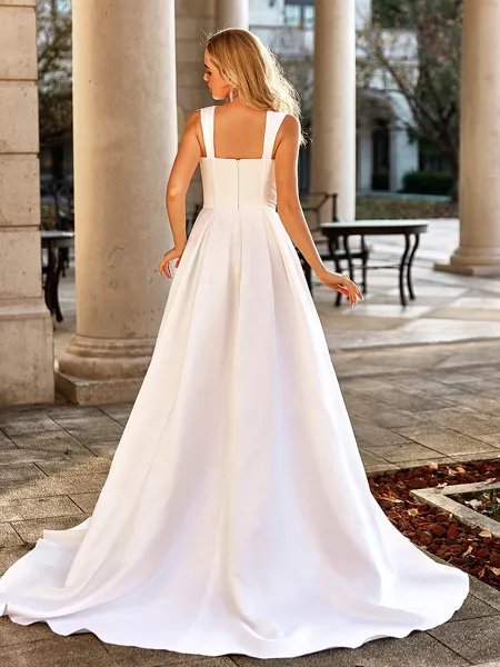 Flowing A-line Straps Sweep...