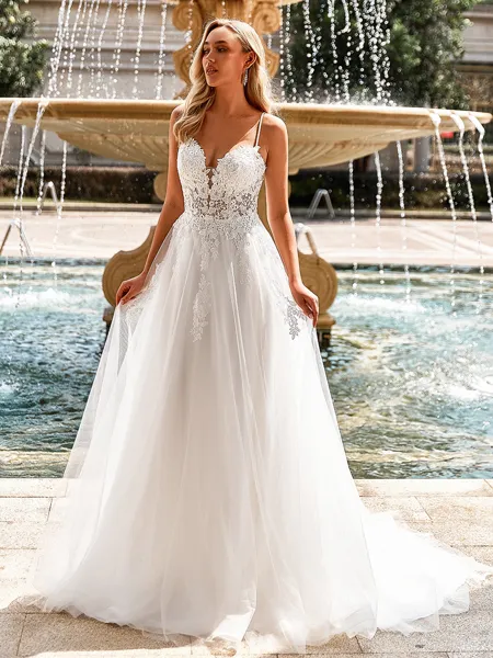 Dreamy A-line Spaghetti...