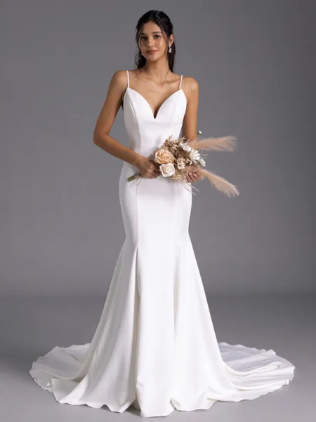 Classy Sheath V-Neck Bow...