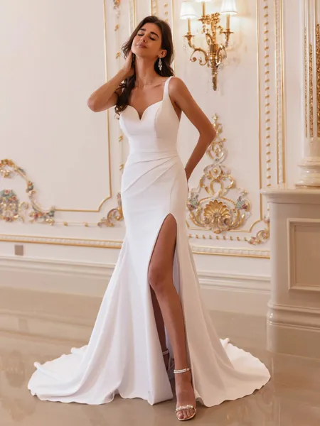 Stylish Sheath V-Neck...