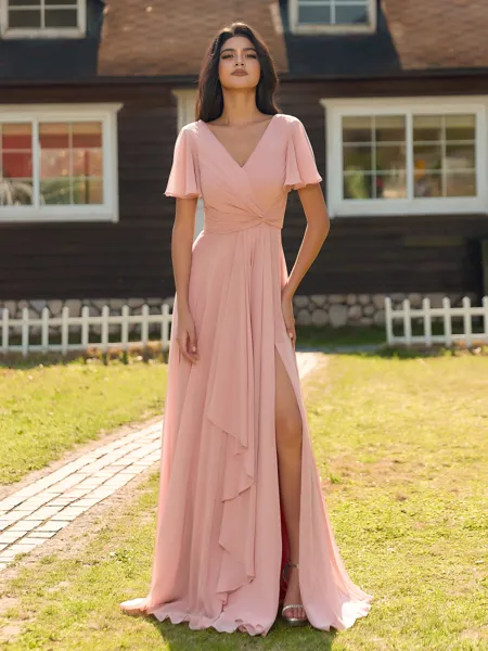 Captivating A-line V-Neck...