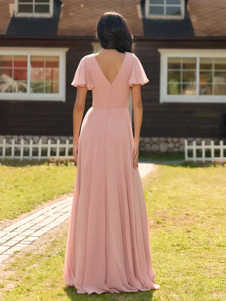 Captivating A-line V-Neck...