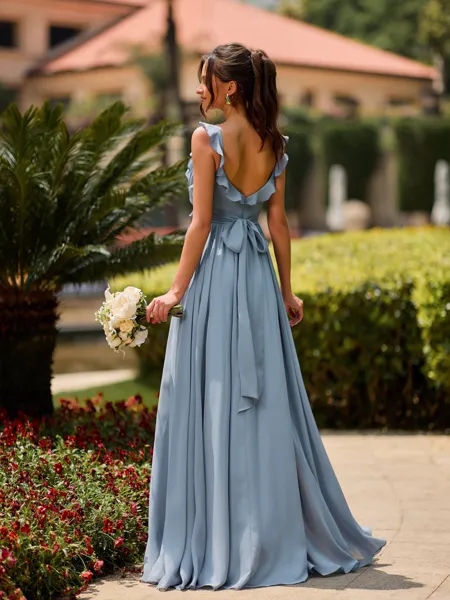 Hot A-line Straps Ruffles...