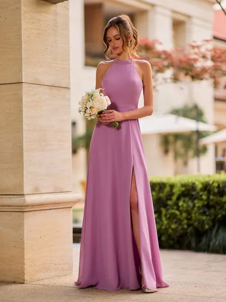 Exquisite A-line Halter...