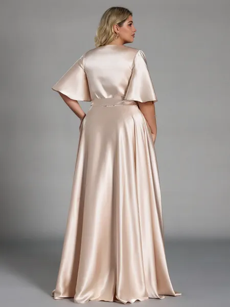 Glamorous A-line V-Neck...