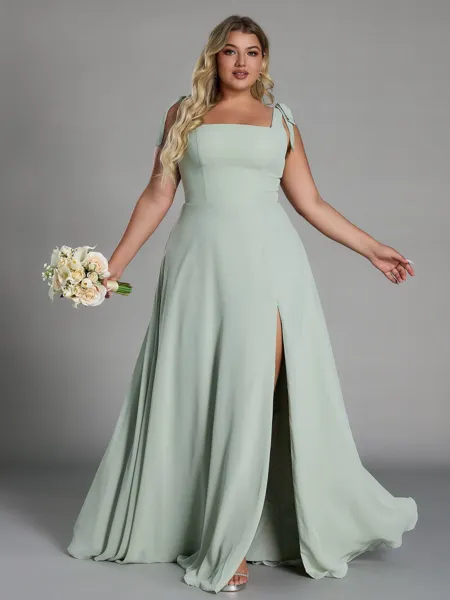 Grand A-line Straps Bow...