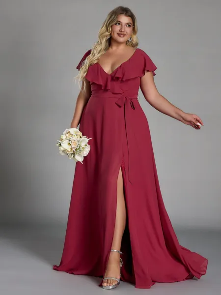 Fashion A-line V-Neck Short...