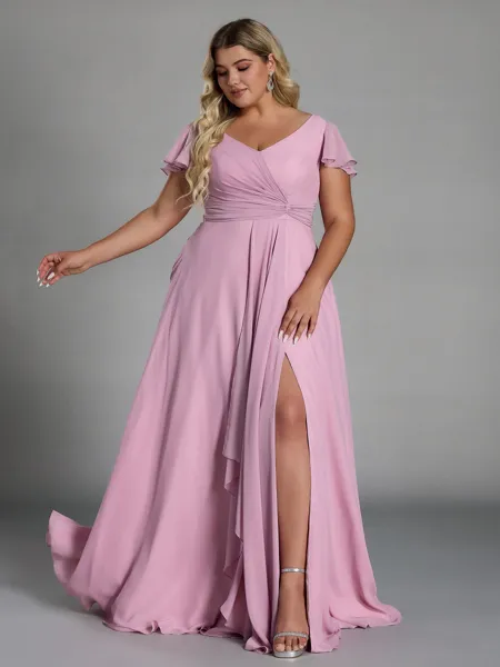 Exquisite A-line V-Neck...