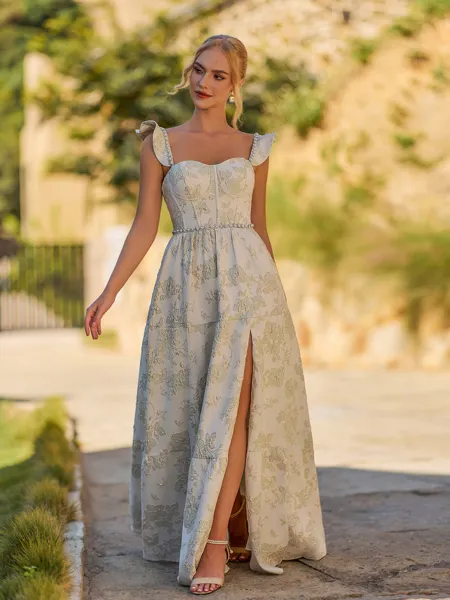 Hot A-line Square Beading...