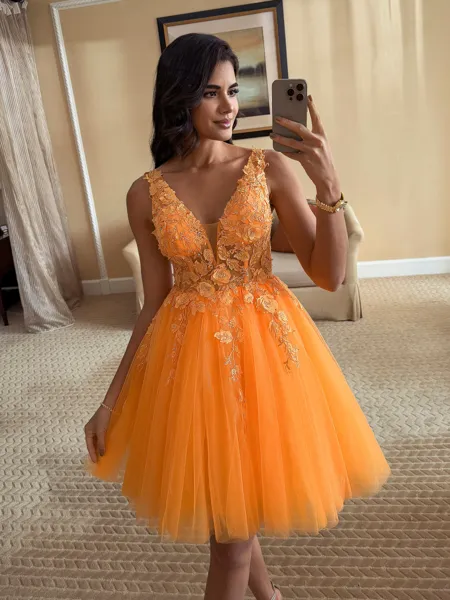 Unique Ball-Gown V-Neck...