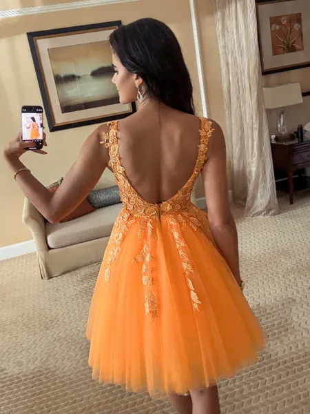 Unique Ball-Gown V-Neck...