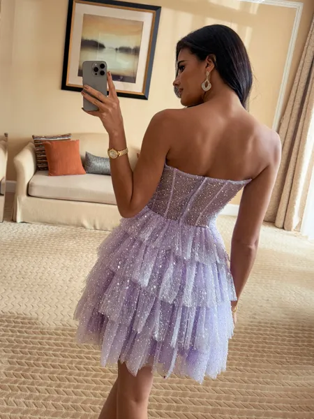 Graceful A-line Strapless...