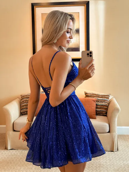 Glamorous A-line Spaghetti...