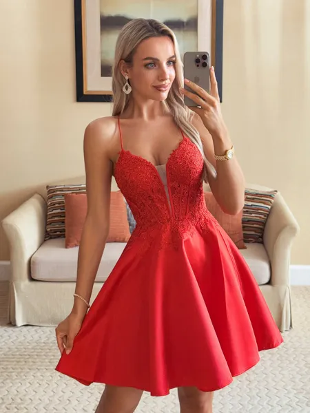 Fashion A-line Spaghetti...