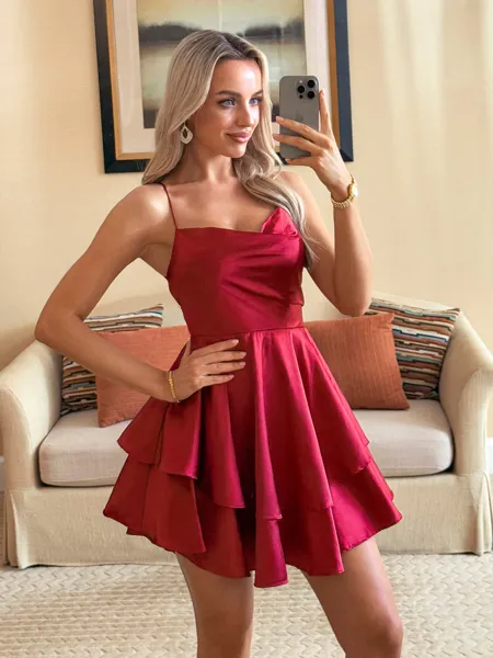 Glam A-line Spaghetti...