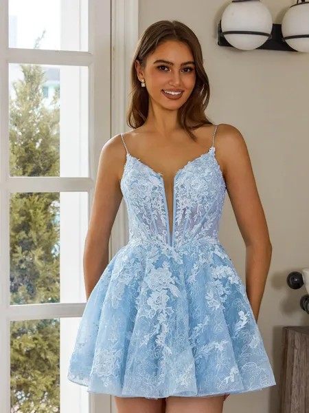 Enchanting A-line V-Neck...