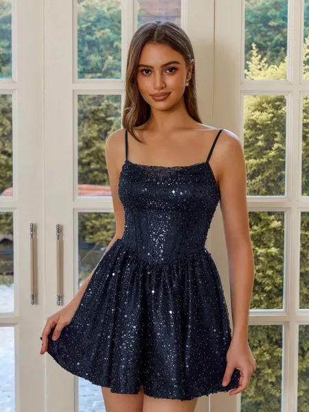 Delicate A-line Spaghetti...