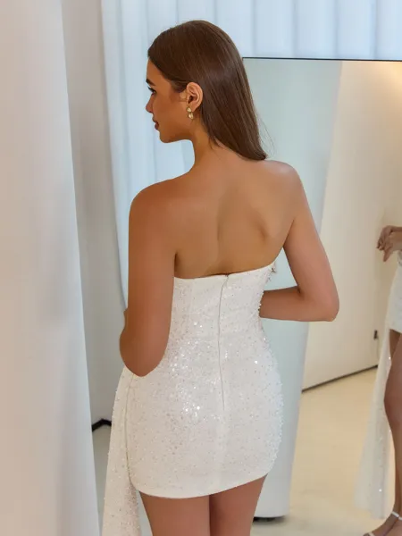 Hot Sheath Straight Pleated...