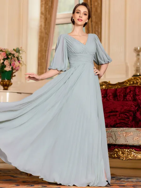 Elegant A-Line Chiffon...