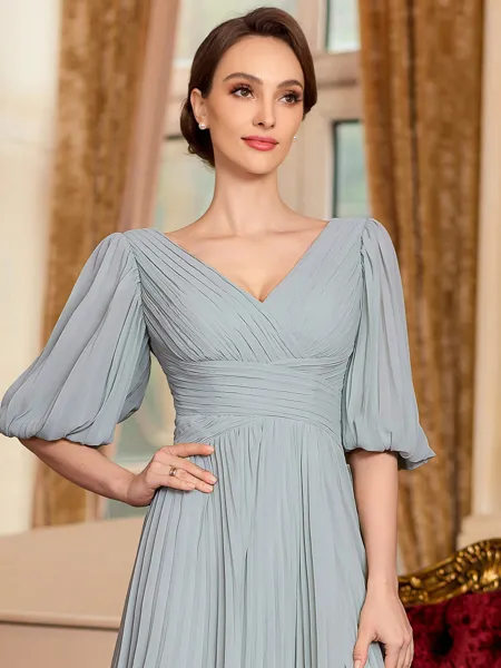 Elegant A-Line Chiffon...