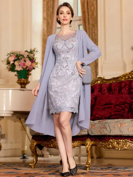 Resplendent Sheath Chiffon...