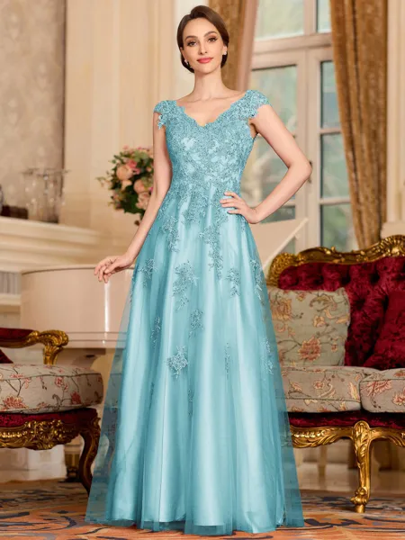 Regal A-Line Tulle Applique...