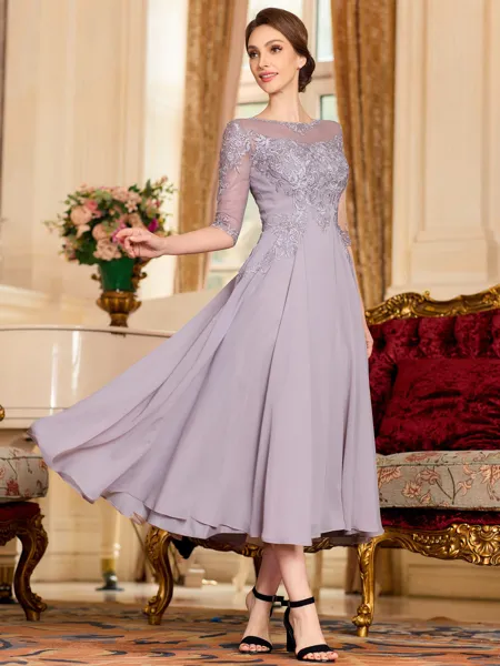 Stunning A-Line Chiffon...