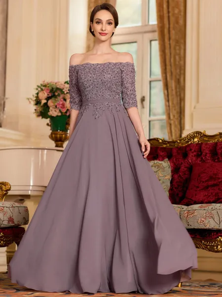 Understated A-Line Chiffon...