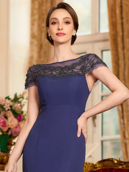 Tasteful Sheath Chiffon...