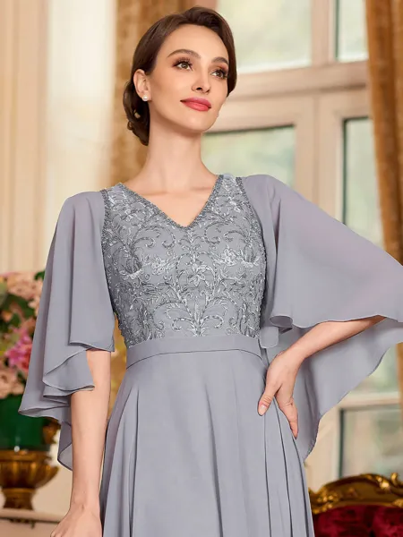 Resplendent A-Line Chiffon...