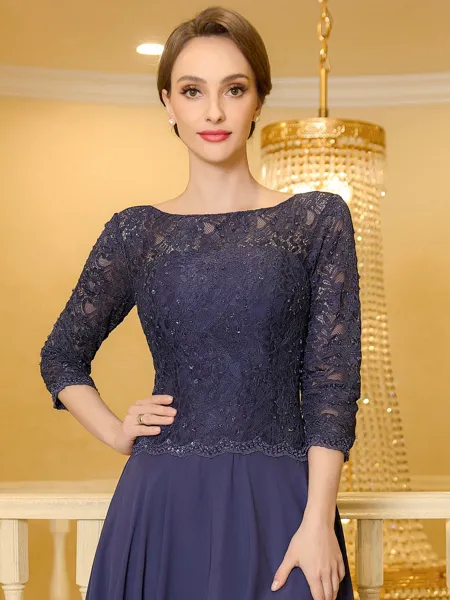 Noble A-Line Chiffon Lace...