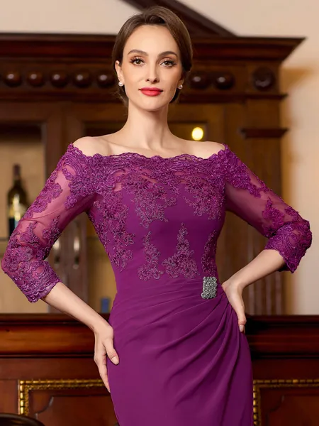 Endearing Sheath Chiffon...