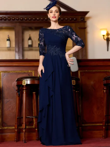 Understated A-Line Chiffon...