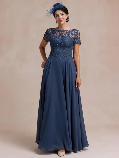 Elegant A-line Scoop Short...