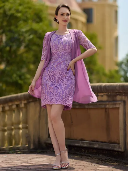 Delicate Sheath/Column Lace...