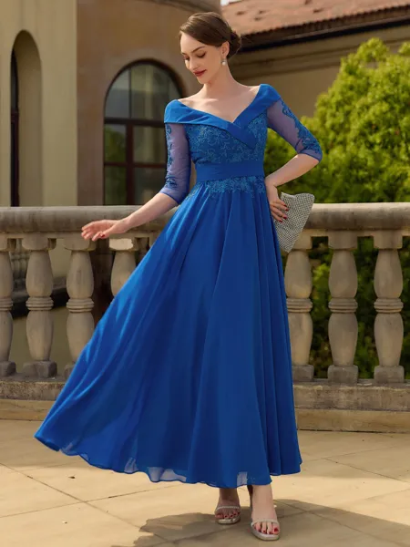 Classy A-line V-Neck 3/4...