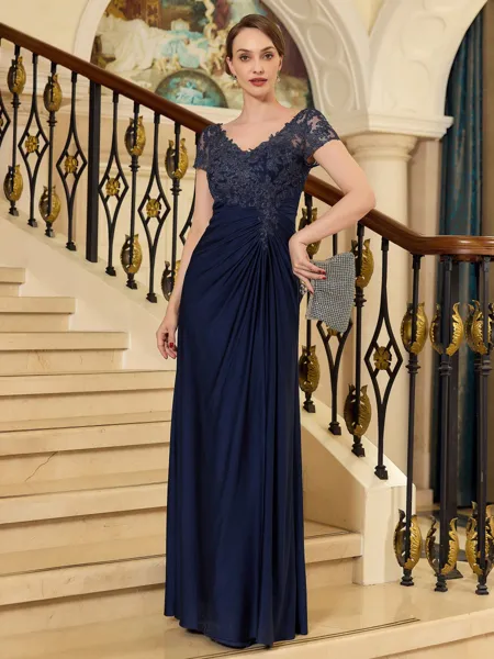 Stunning Sheath V-Neck...