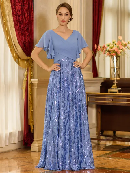 Noble A-line V-Neck Short...